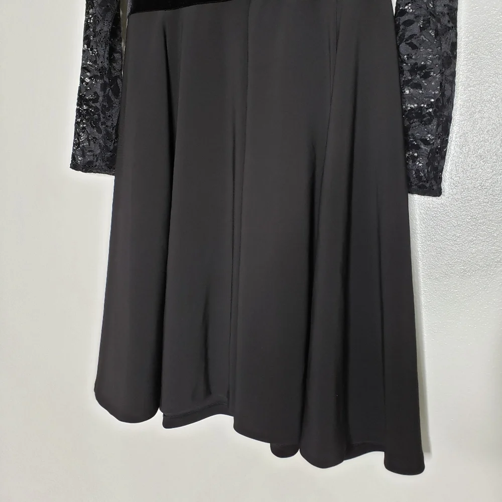 NEW Ralph Lauren Lace Bodice Dress Fit & Flare Long Sleeve Elegant Designer Chic - Picture 10 of 15